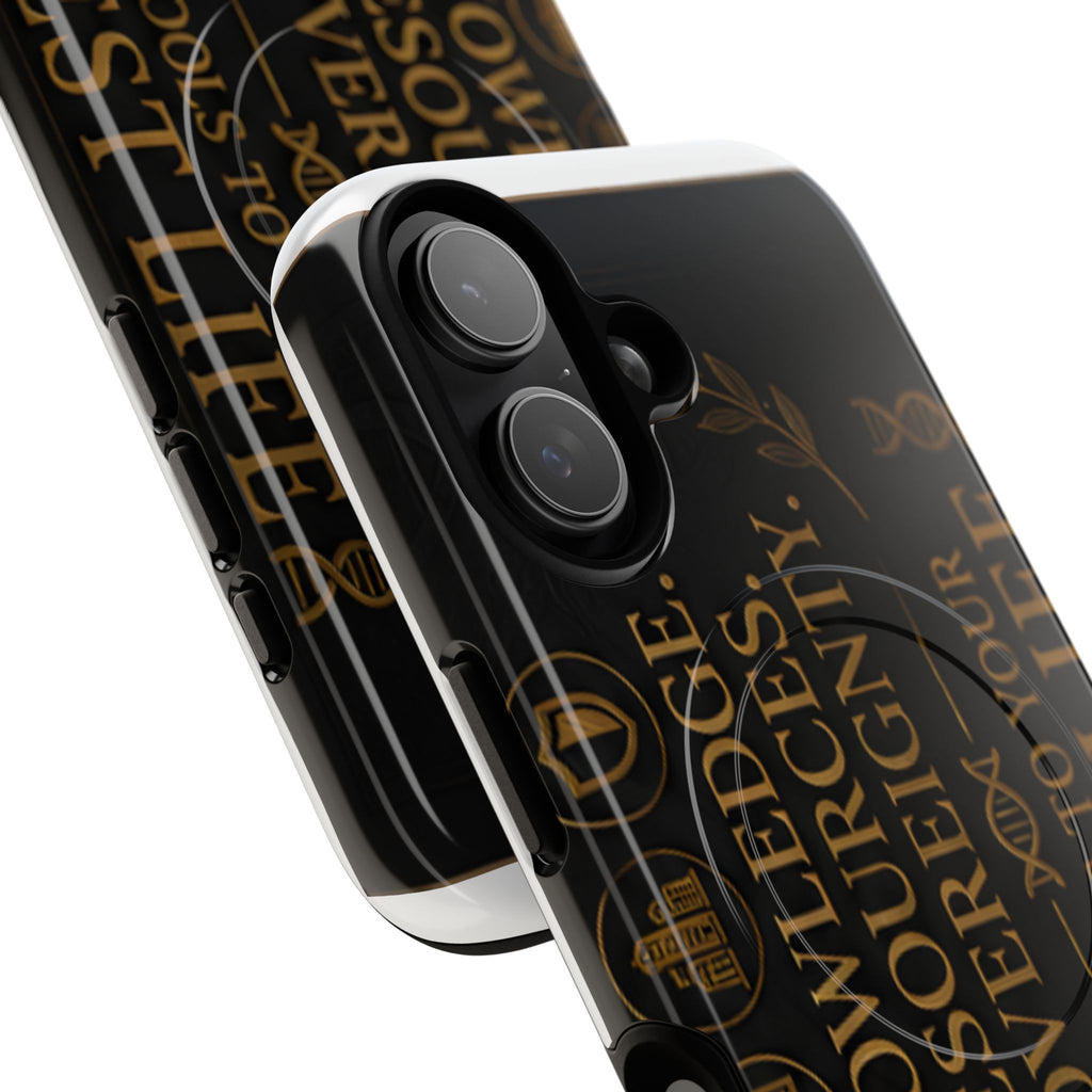 Magnetic Tough Phone Case – "Knowledge, Resources, Sovereignty" Inspirational Design