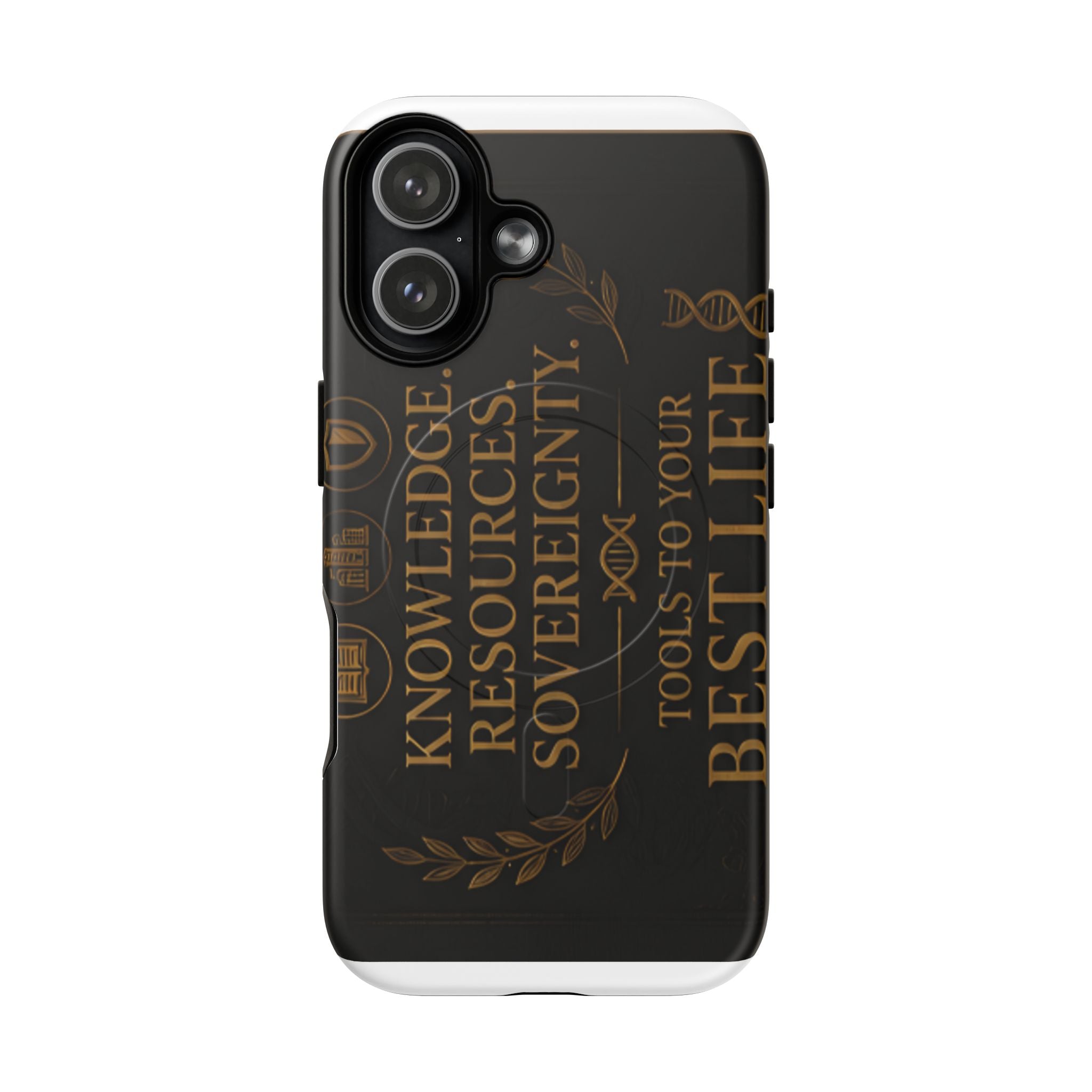 Magnetic Tough Phone Case – "Knowledge, Resources, Sovereignty" Inspirational Design