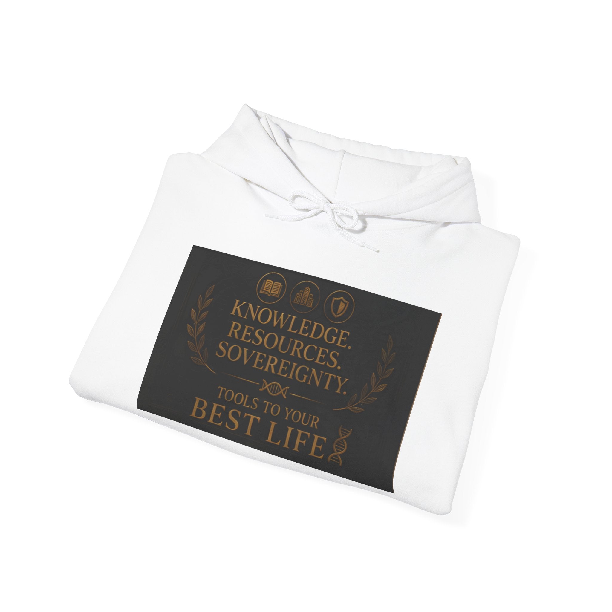 Hoodie — "Knowledge, Discipline & Sovereignty" Inspirational Graphic Hoodie