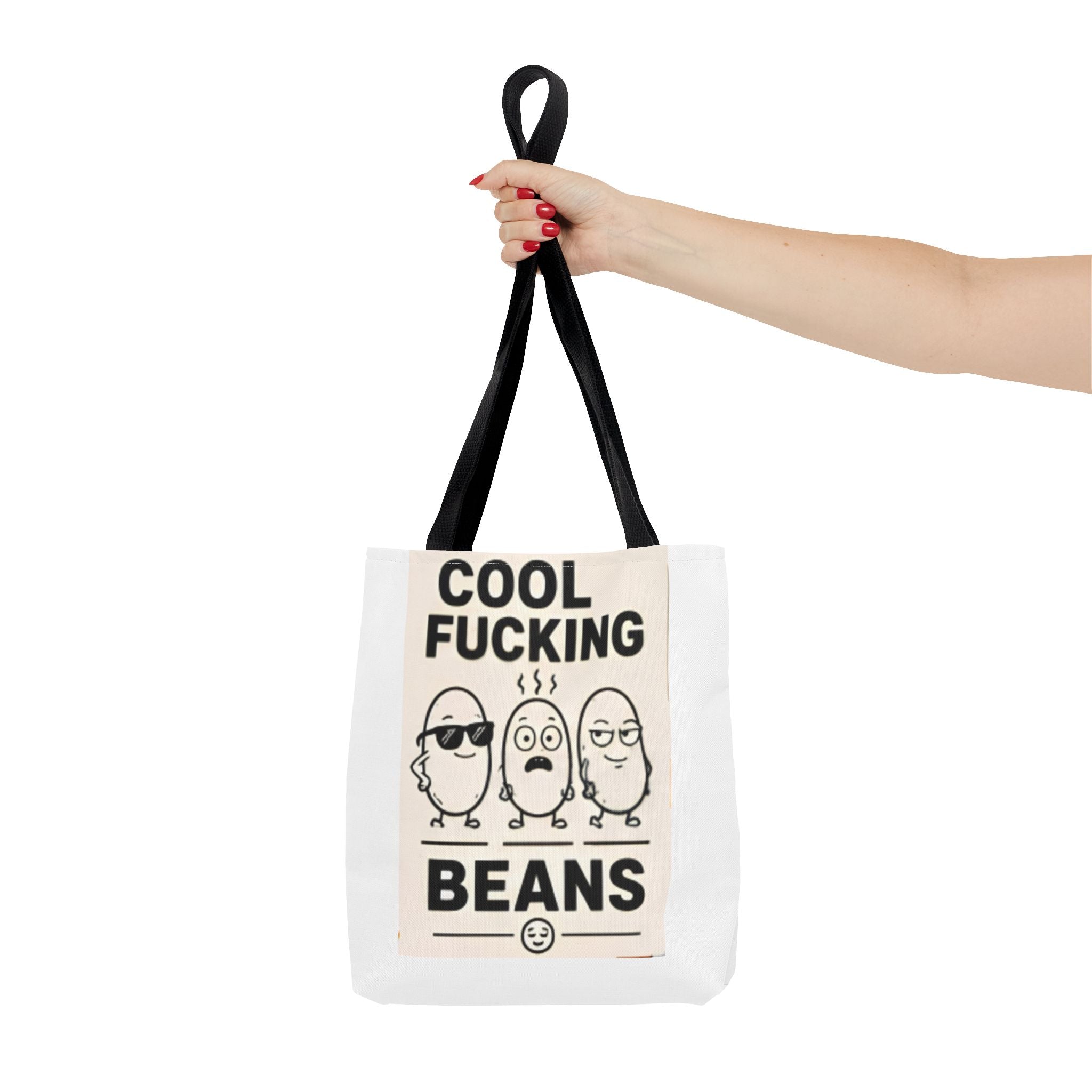 Cool Fucking Beans Tote Bag — Funny Cartoon Beans Graphic Tote