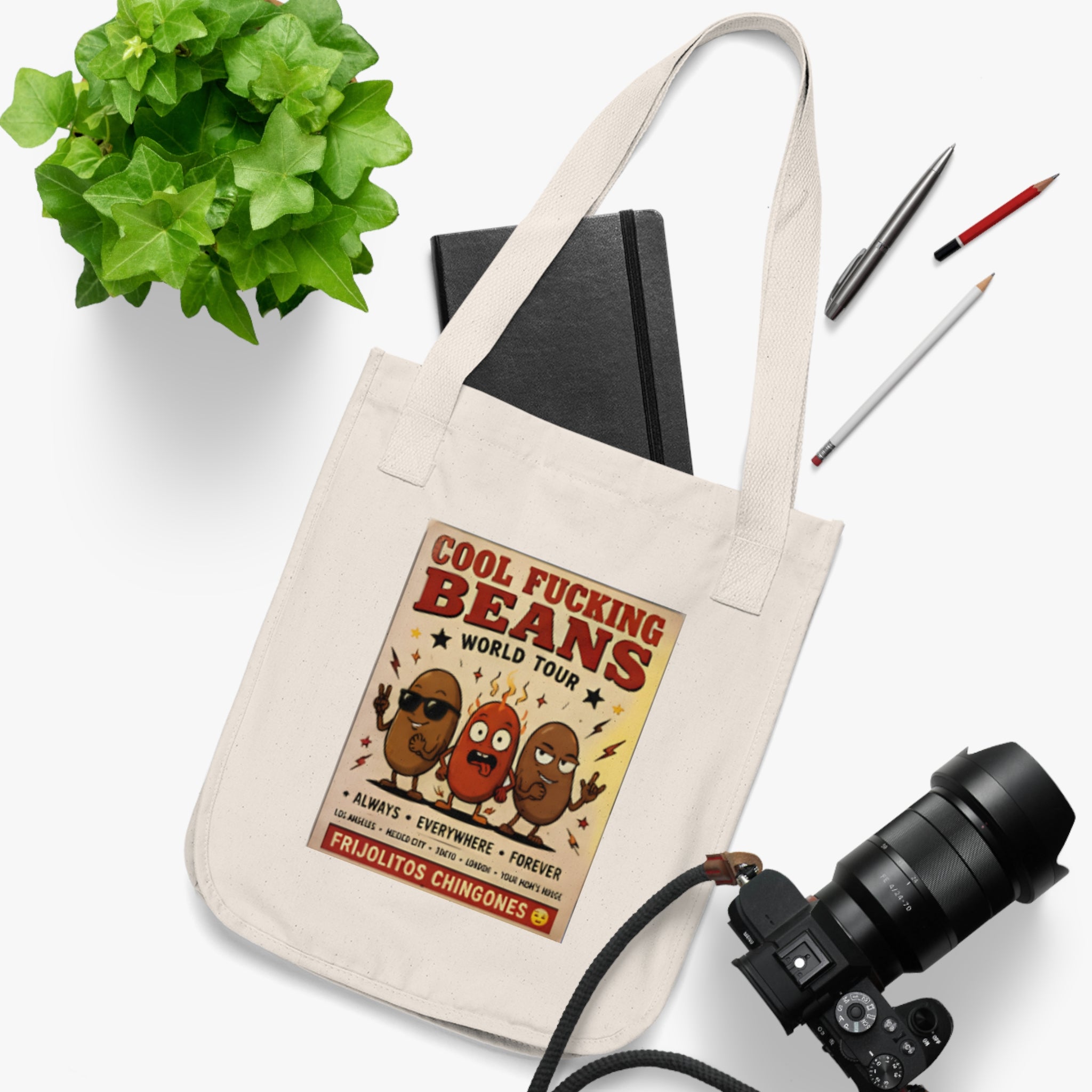 Tote Bag — "Cool Fucking Beans" Vintage Cartoon Canvas Tote