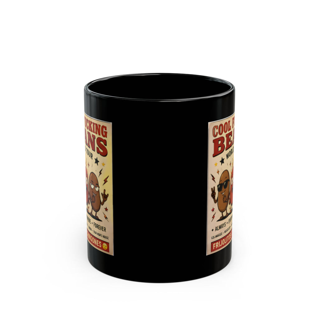 Cool Fucking Beans Mug — Funny Coffee Cup with Retro Cartoon Beans Design