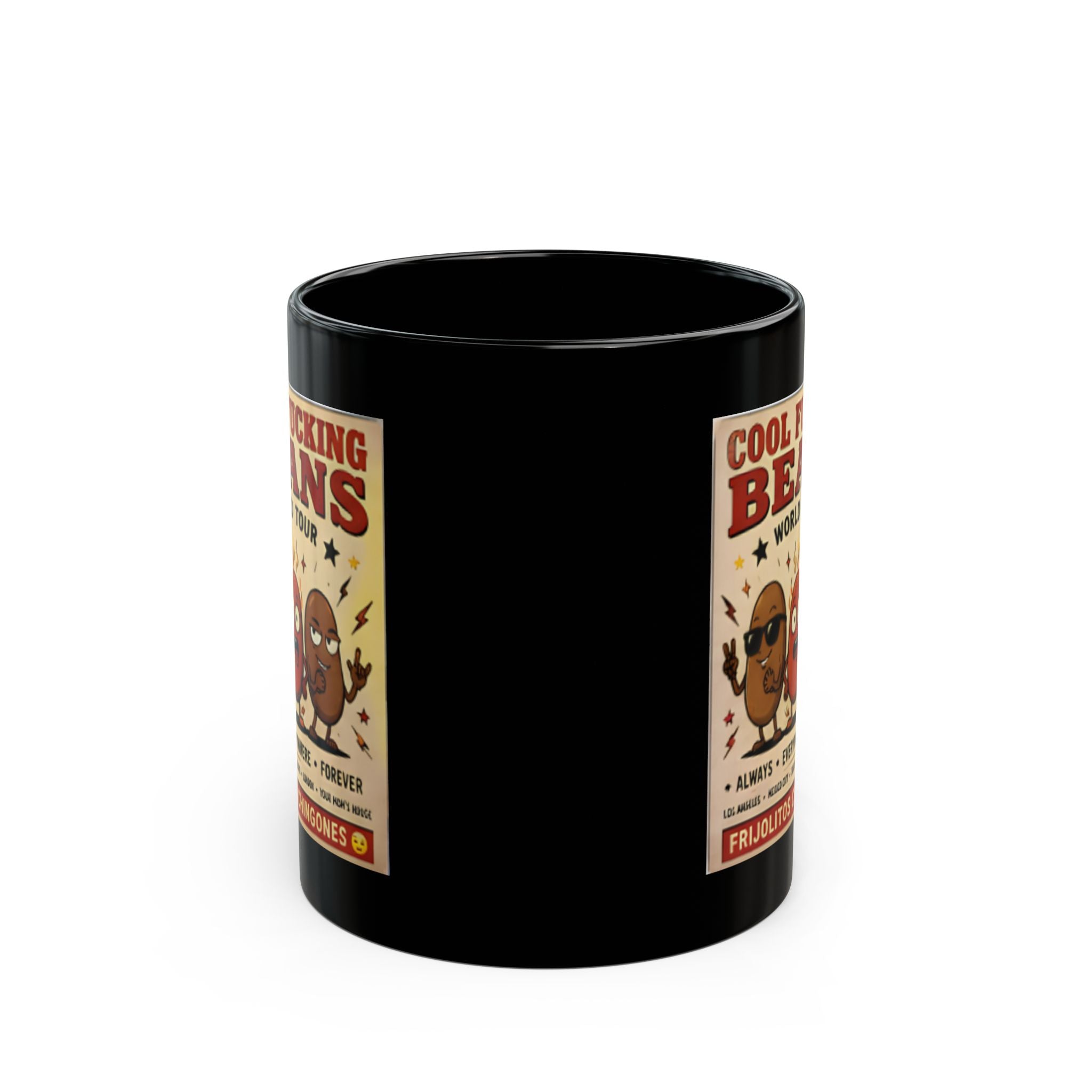 Cool Fucking Beans Mug — Funny Coffee Cup with Retro Cartoon Beans Design