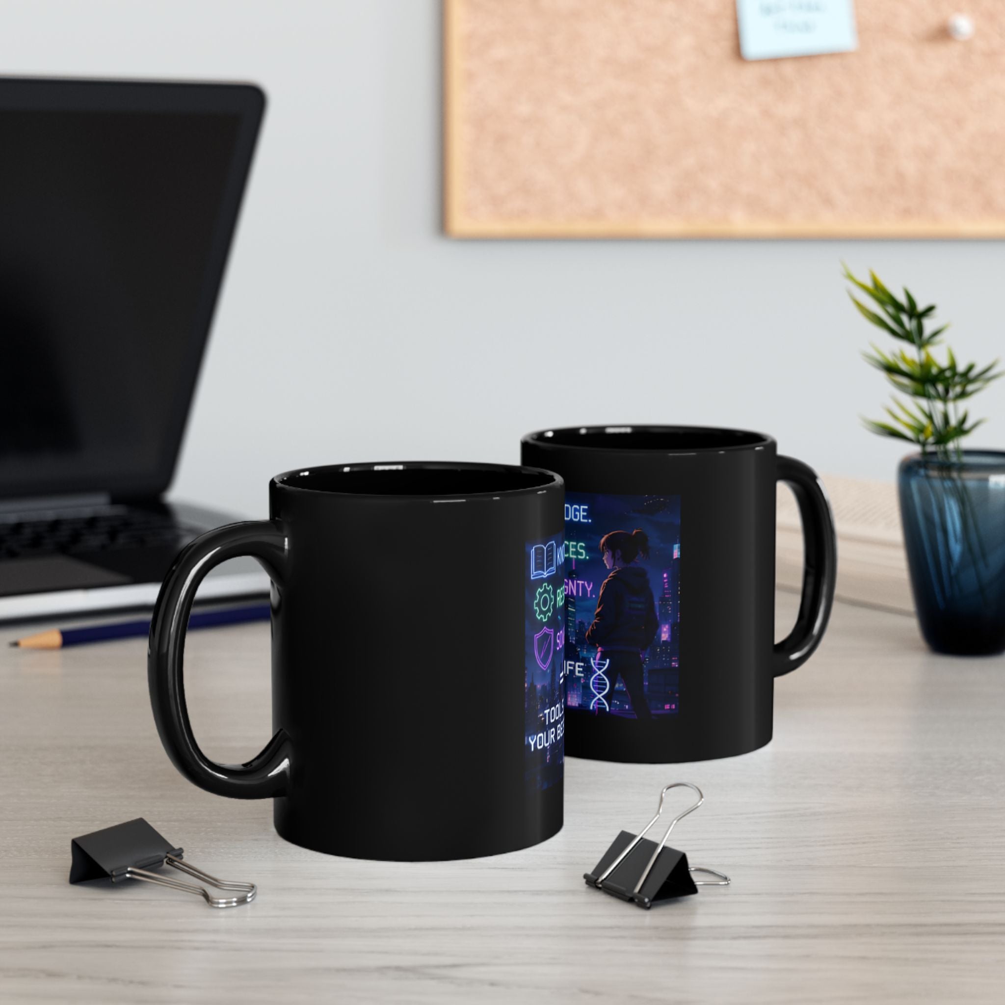 Empowerment Mug — "Knowledge. Resources. Sovereignty." Cyberpunk Coffee Cup (11oz/15oz)
