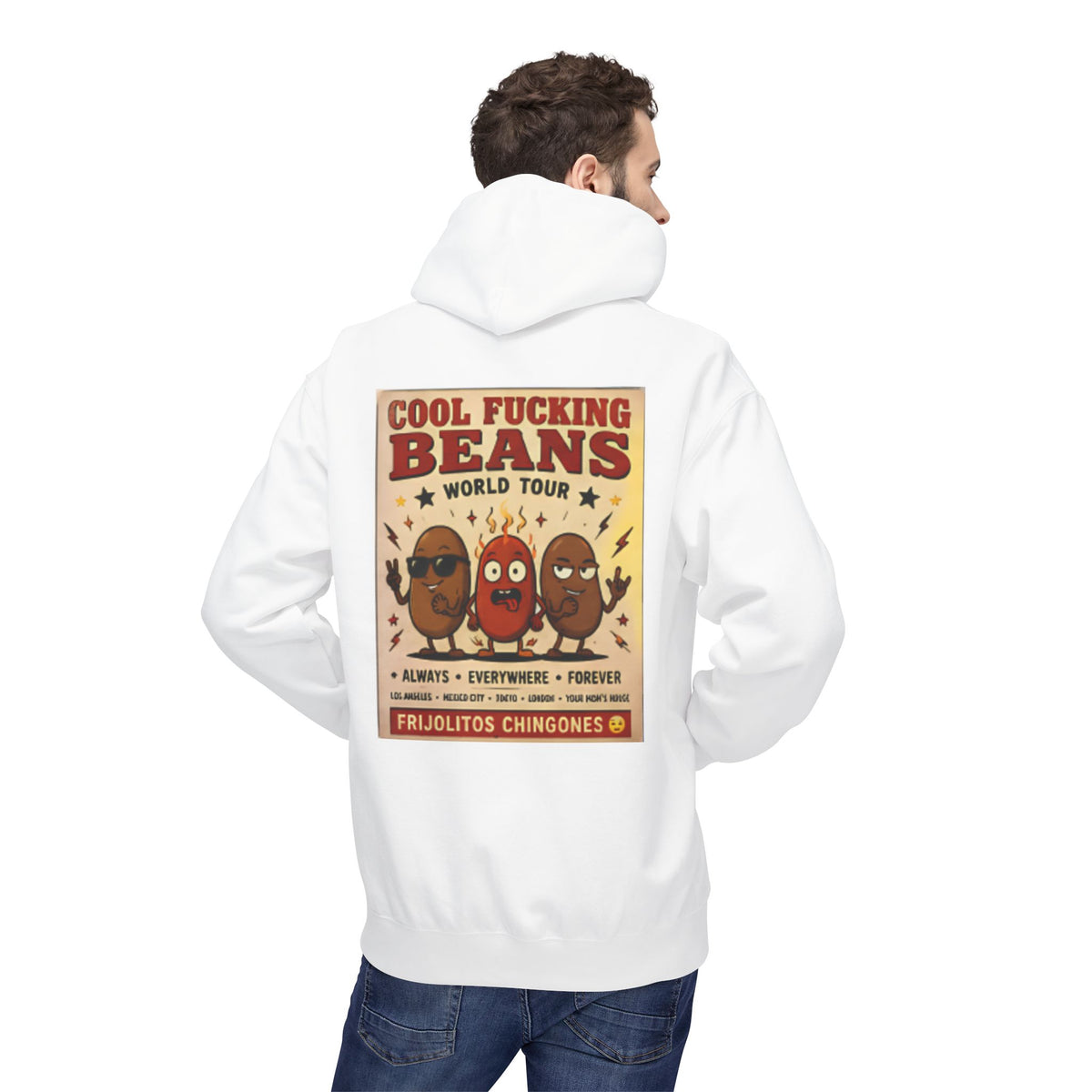 Cool F*cking Beans Hoodie — Retro 'Cool F**king Beans World Tour' Graphic Hoodie