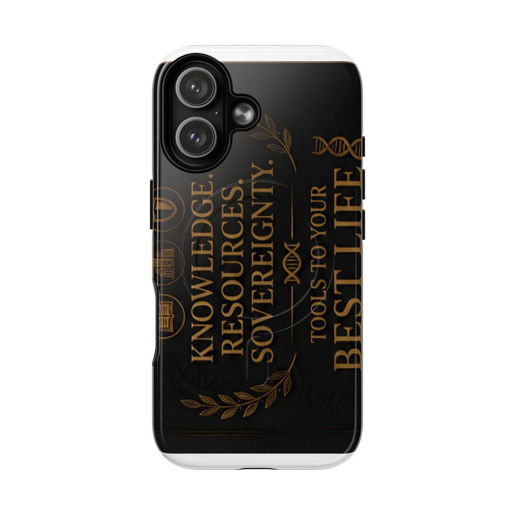 Magnetic Tough Phone Case – "Knowledge, Resources, Sovereignty" Inspirational Design