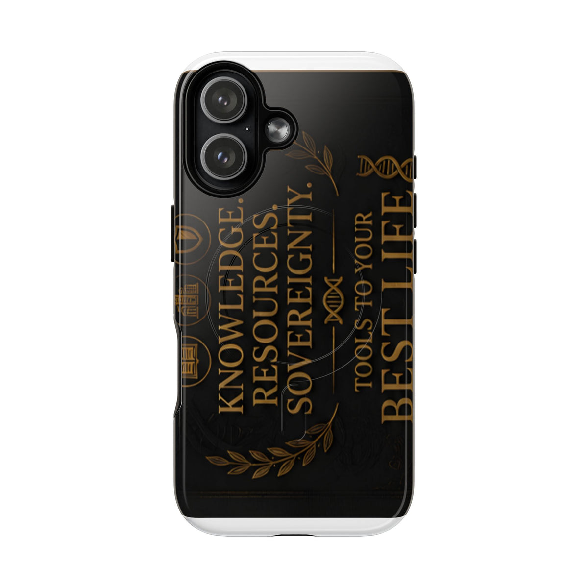 Magnetic Tough Phone Case – "Knowledge, Resources, Sovereignty" Inspirational Design