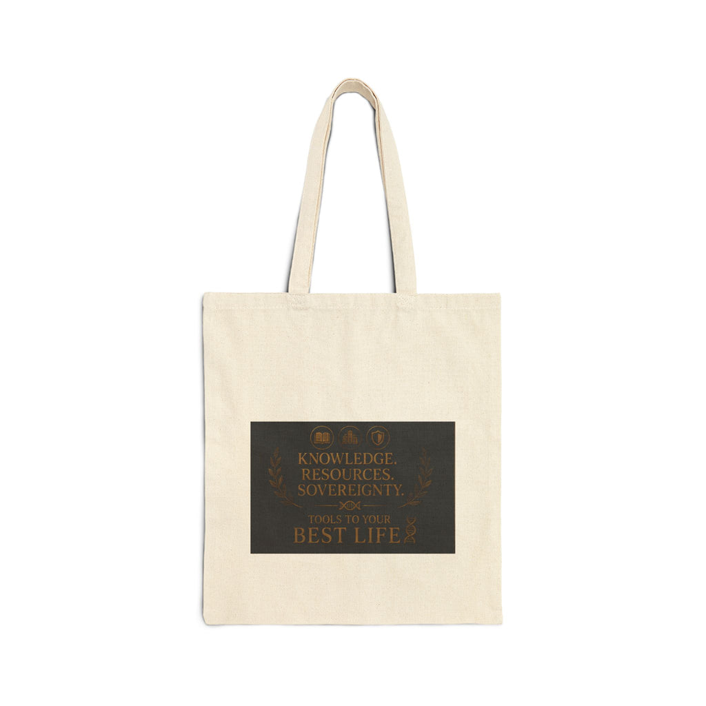 Canvas Tote Bag — Inspirational 'Knowledge, Resources, Support' Quote Design