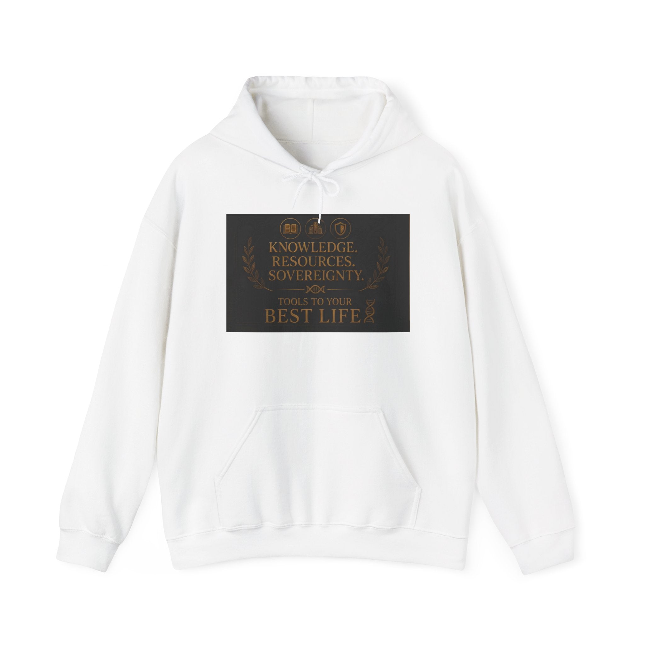 Hoodie — "Knowledge, Discipline & Sovereignty" Inspirational Graphic Hoodie