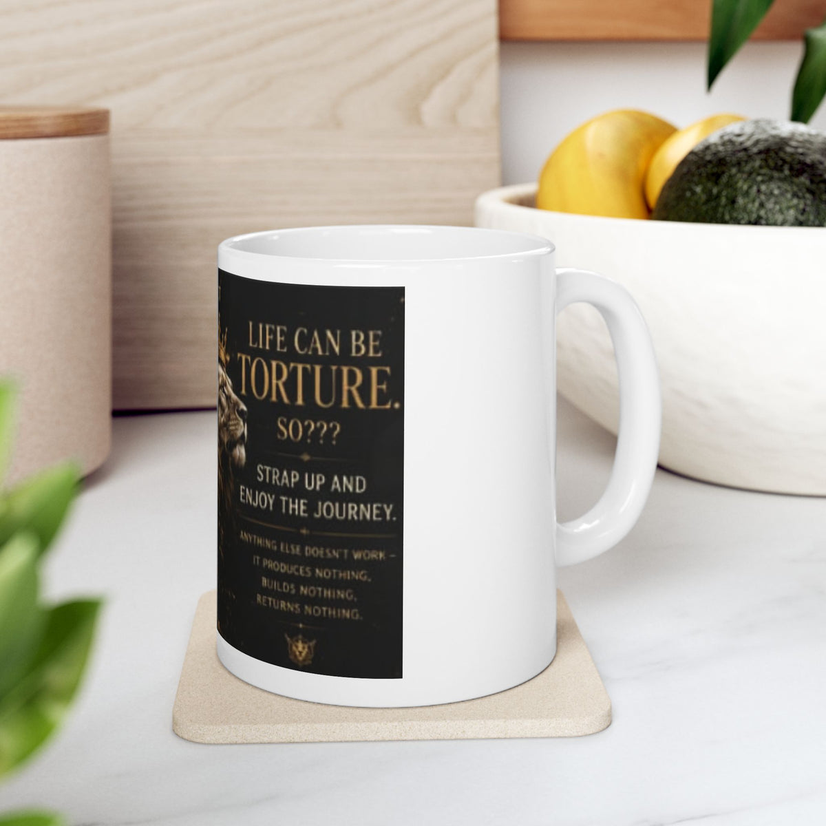 Lion Crown Motivational Ceramic Mug — "Empire Mindset" Inspirational Coffee Cup (11oz, 15oz)