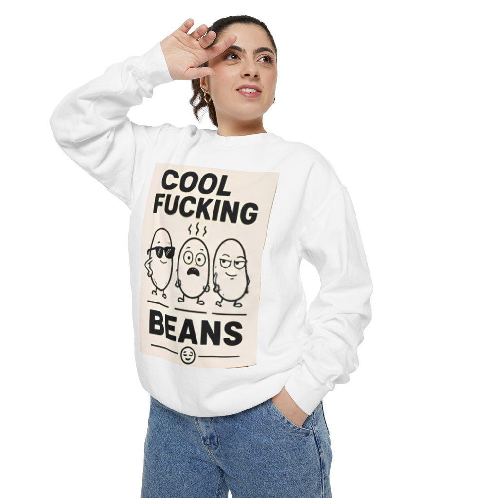Cool Fucking Beans Sweatshirt — Funny Retro Bean Cartoon Graphic