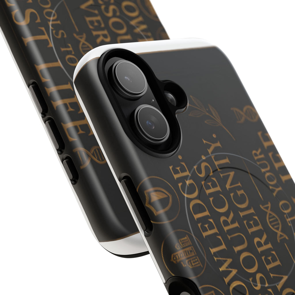 Magnetic Tough Phone Case – "Knowledge, Resources, Sovereignty" Inspirational Design
