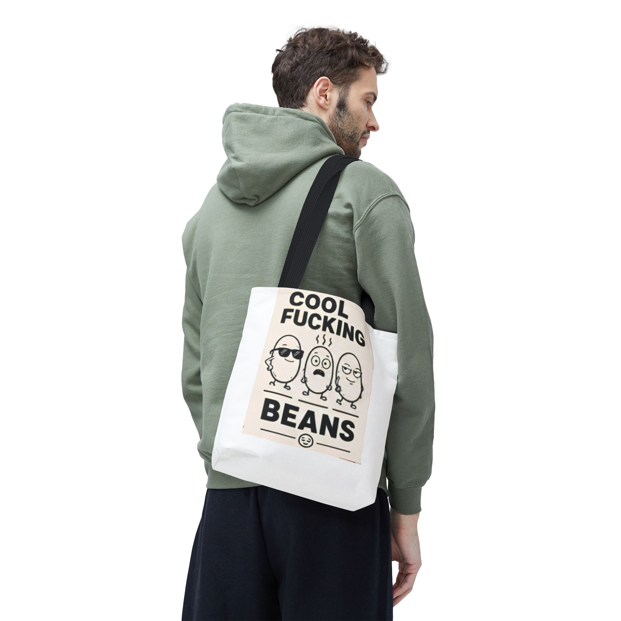 Cool Fucking Beans Tote Bag — Funny Cartoon Beans Graphic Tote
