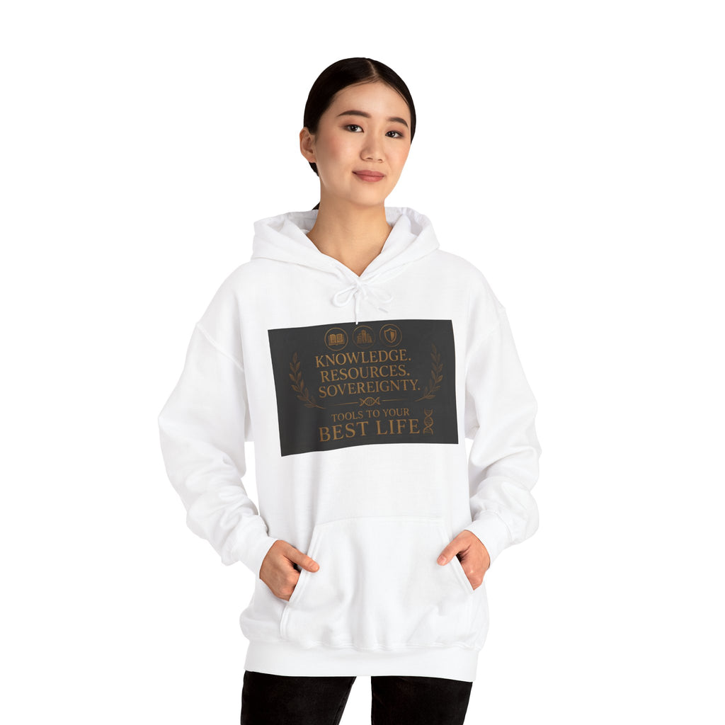 Hoodie — "Knowledge, Discipline & Sovereignty" Inspirational Graphic Hoodie