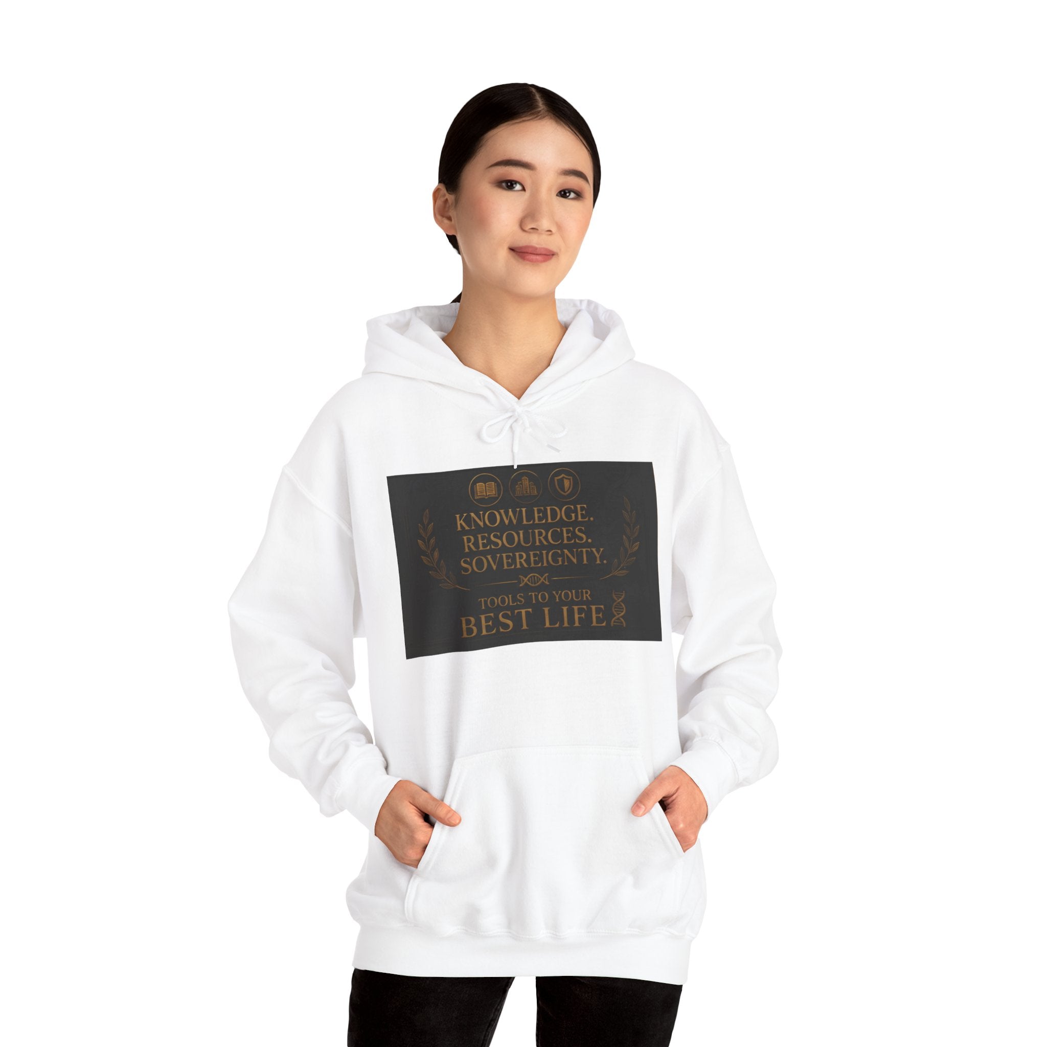 Hoodie — "Knowledge, Discipline & Sovereignty" Inspirational Graphic Hoodie