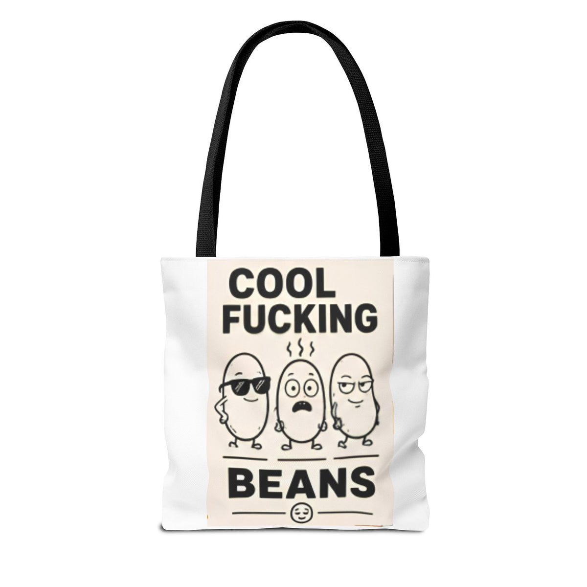 Cool Fucking Beans Tote Bag — Funny Cartoon Beans Graphic Tote