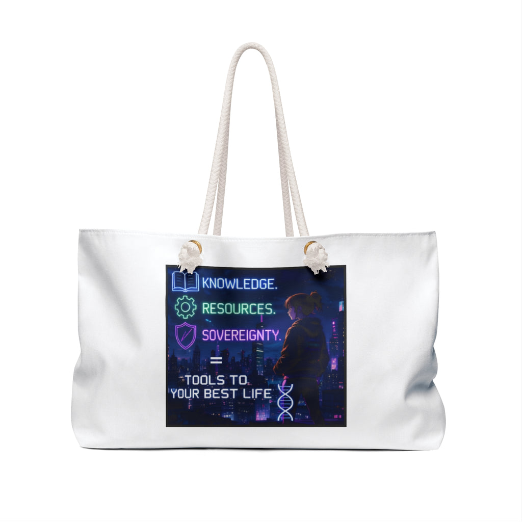 Weekender Bag — Knowledge • Resources • Sovereignty Travel Tote (Tools to Your Best Life)